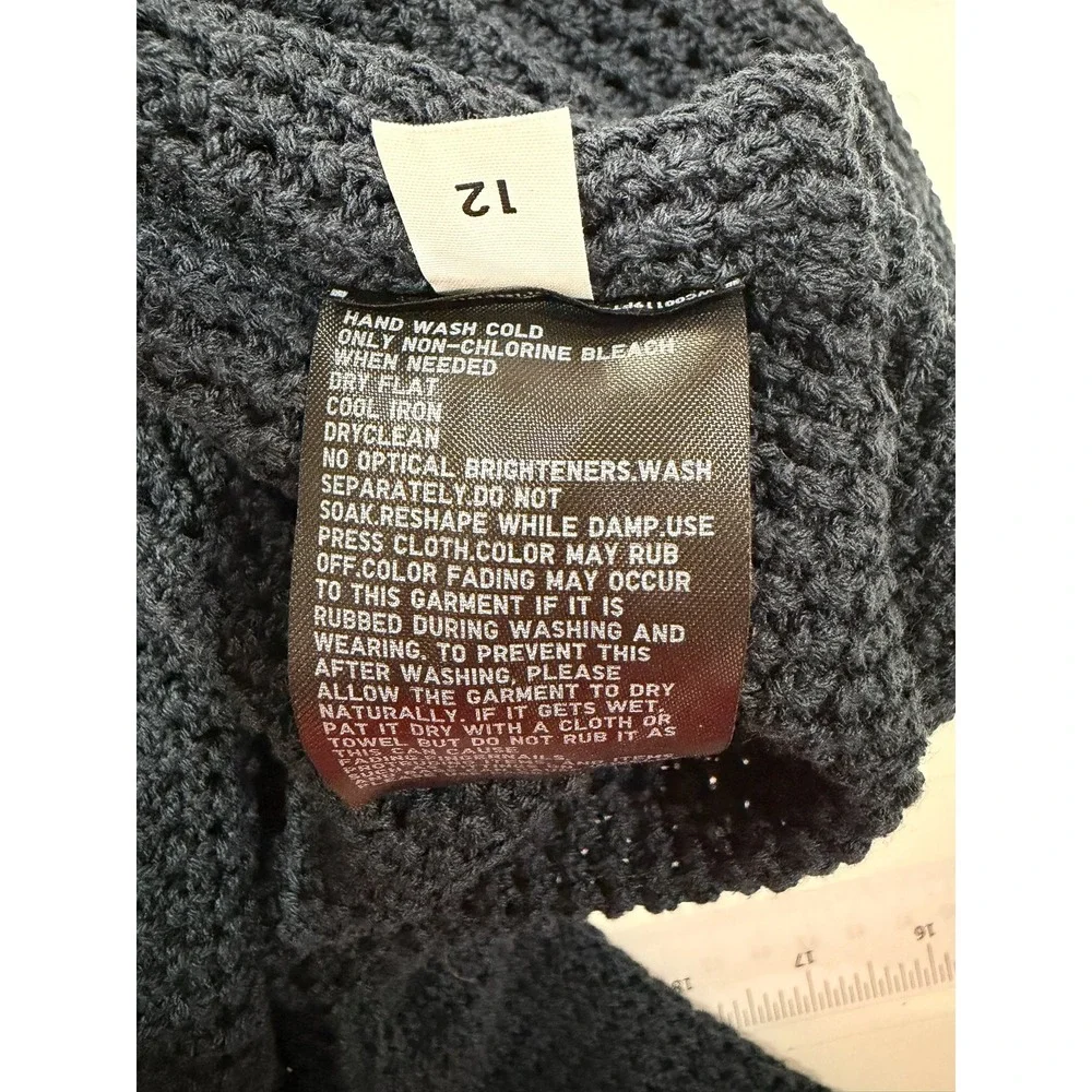 Uniqlo 3D Knit Mesh Crew Neck Sweater Navy Blue XS 476540 Long Sleeve Pullover